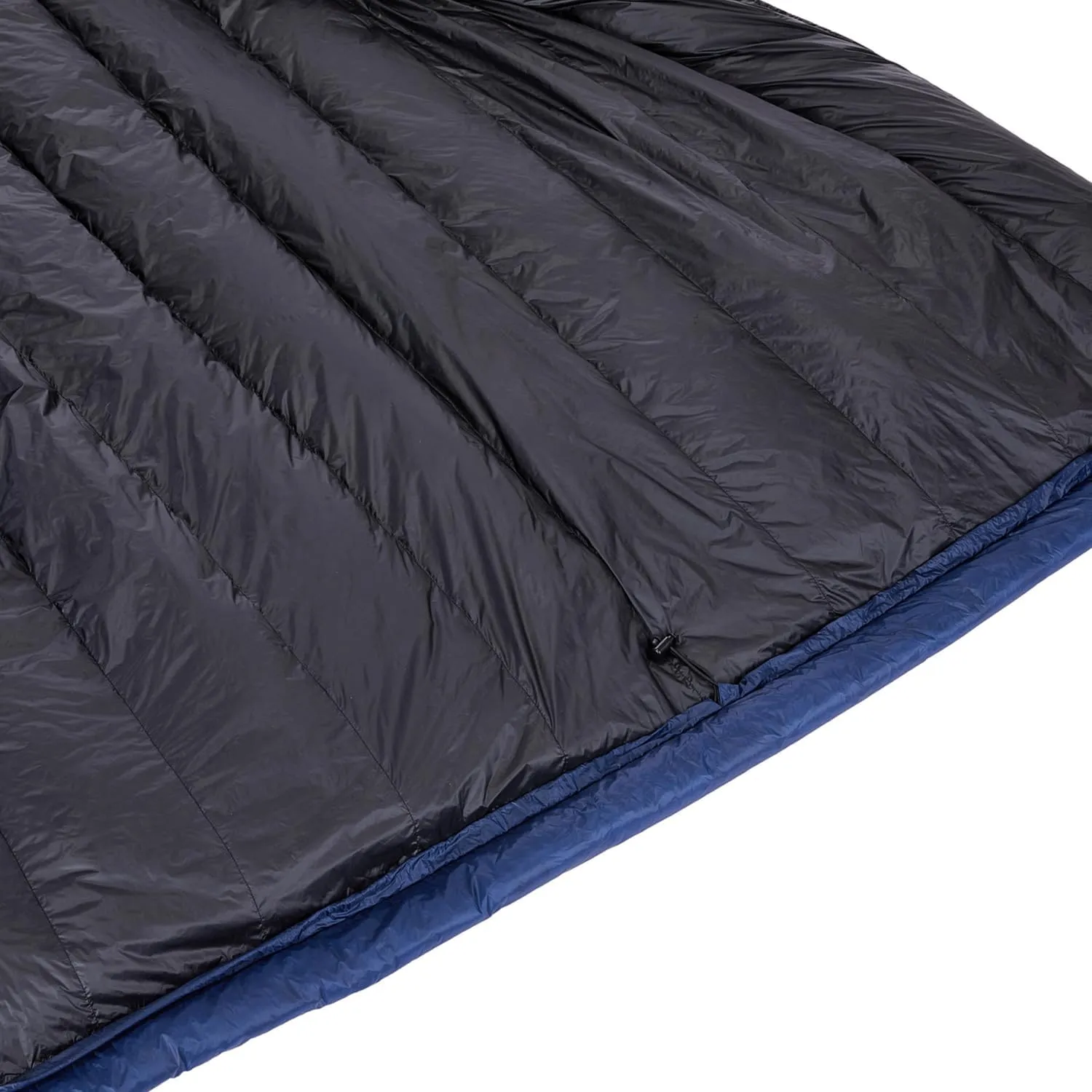 Featherstone Moondance 25 850 Fill Power Down Top Quilt Mummy Sleeping Bag Alternative for Ultralight Backpacking Camping and Thru-Hiking Color: Navy/Grey
