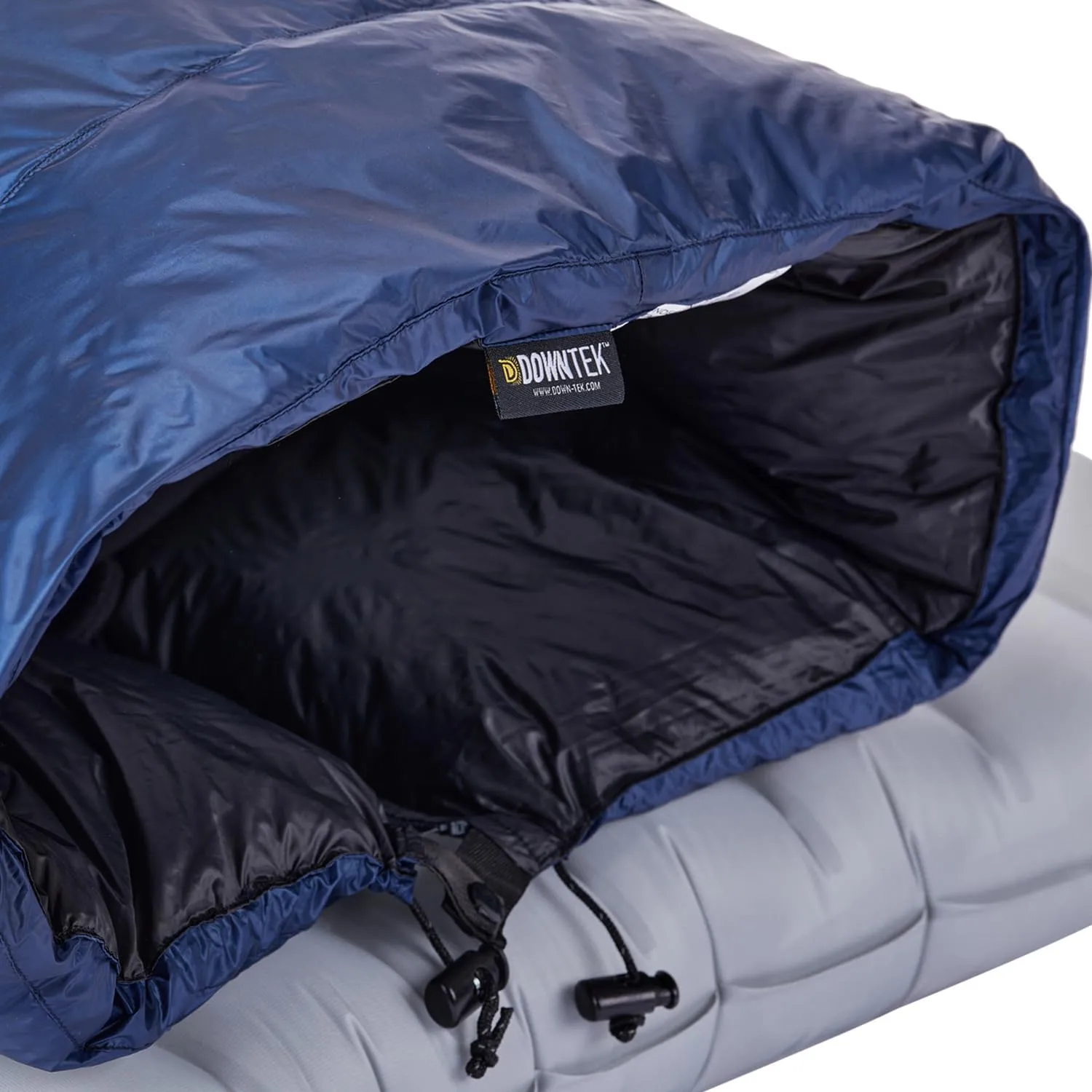 Featherstone Moondance 25 850 Fill Power Down Top Quilt Mummy Sleeping Bag Alternative for Ultralight Backpacking Camping and Thru-Hiking Color: Navy/Grey