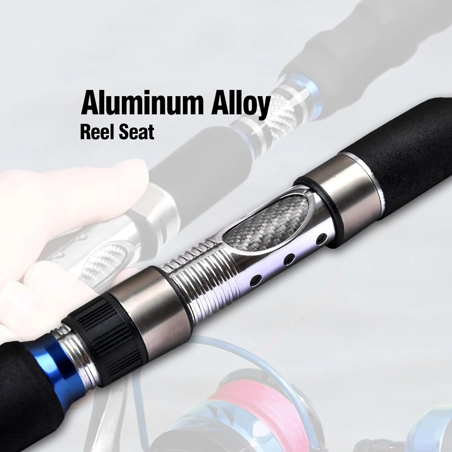 Fiblink 3-Piece Spinning Rod Heavy Spinning Fishing Rod Portable Fishing Rod Graphite Spin Rod (30-50 Pound Test)