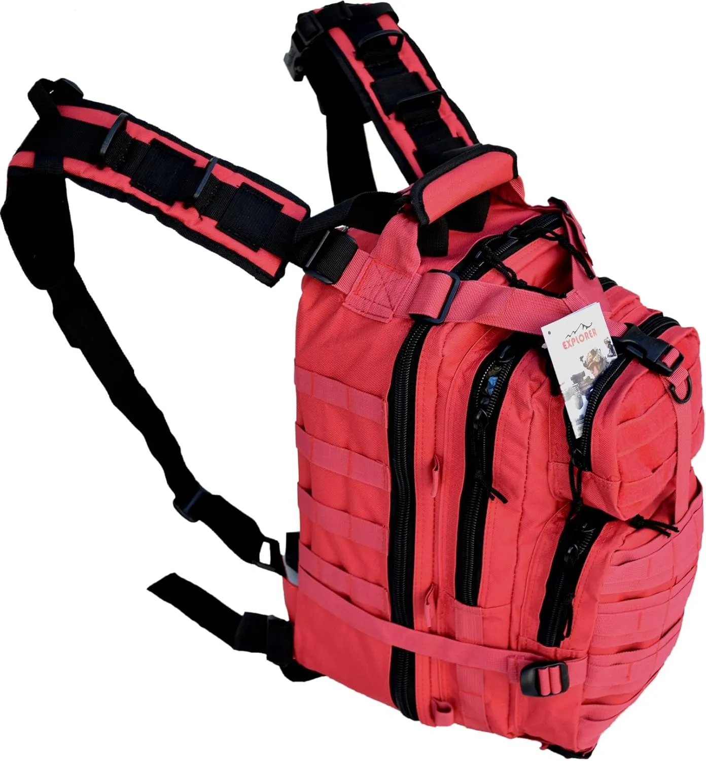 Fieldline Every Day Carry Tactical Assault Bag EDC Day Pack Backpack Molle Webbing Red