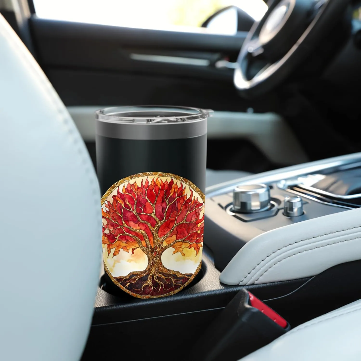 Fiery Tree of Life, Vibrant Flame, Roots Stainless Steel Insulated Tumbler