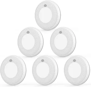Fire Alarms Smoke Detectors, Smoke Alarm Battery Operated, 10-Year Product Life, Fire Alarm with Test Button Photoelectric Technology Fire Detectors 6 Pack