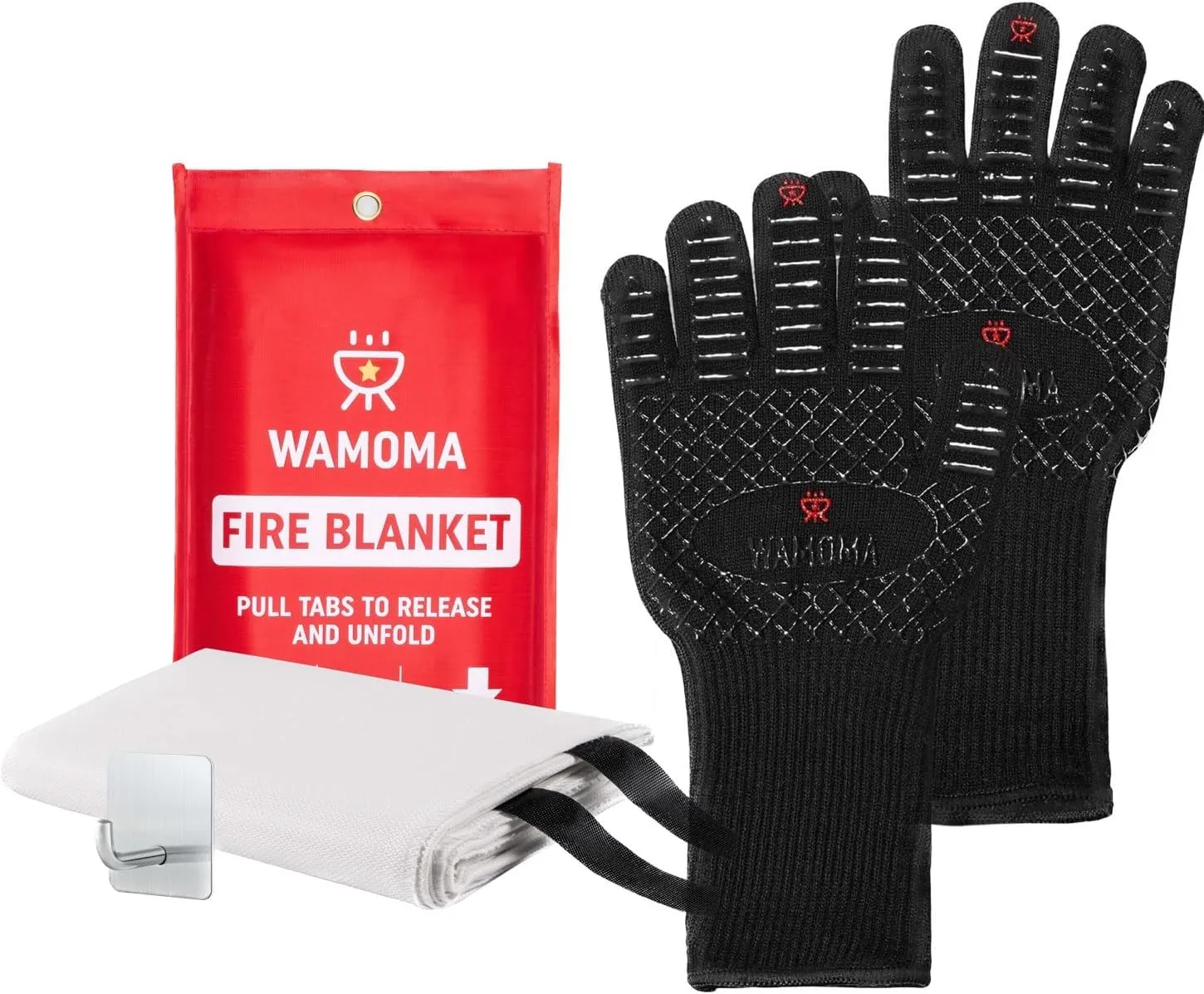 Fire Blanket & BBQ Gloves Bundle - Ultimate Protection for Grilling and Emergencies, Home and Outdoor Safety Kit