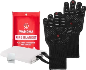 Fire Blanket & BBQ Gloves Bundle - Ultimate Protection for Grilling and Emergencies, Home and Outdoor Safety Kit