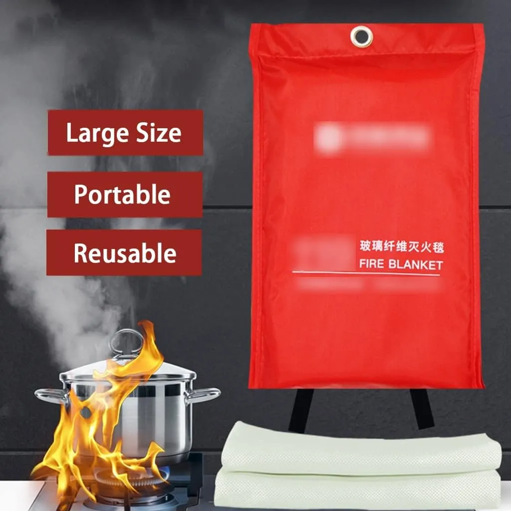Fire Blanket Camping Emergency Blankets Hotel Dedicated Emergency Blankets, Fiberglass Material Fireproof Blanket, Escape Fire Suppression Blanket, Large Size (Color : White, Size : 78 * 78inches)