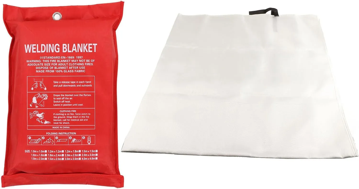 Fire Blanket Fiberglass Emergency Securety Tool with Reinforced Handle