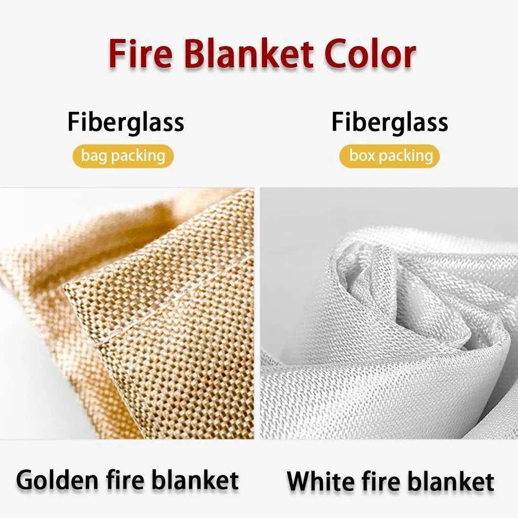 Fire Blanket Fire Suppression Blanket Camping Restaurant Necessary Fireproof Blanket, Fire Emergency Escape Blanket, Glass Fiber Material Welding Blankets, for Office School