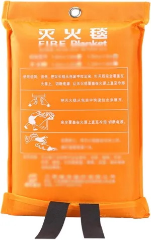 Fire Blanket Silicone Material Fire Suppression Blanket, Home Kitchen Fire Retardant Blanket, Survival Blanket for Commercial Safety, for Warehouse Barbecue (Color : Yellow, Size : 39 * 39inches)