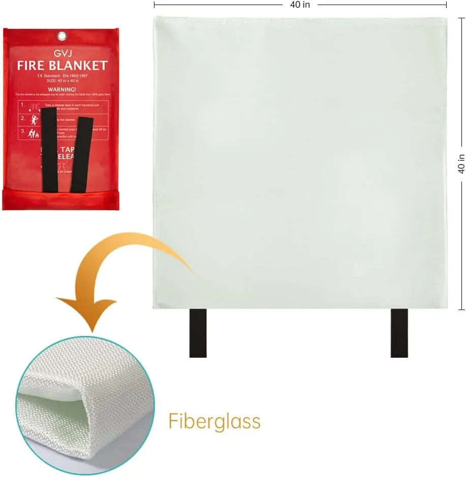 Fire Blanket,Emergency Fire Blanket for Home and Kitchen， Fiberglass Fire Extinguisher Blanket for Camping, Cars, 0ffices, Warehouses, Schools,Grill, Fireplaces (4)