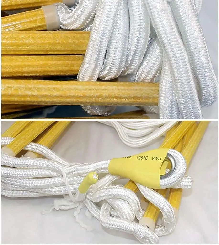 Fire Escape Ladder, Ladders,Rope Ladder Escape Escape Ladder Emergency Rope Ladder with 2 Hooks/Outdoor High Altitude Climbing Rescue Rope Ladder Outdoor Portable Construction Ladder/14M/46Ft