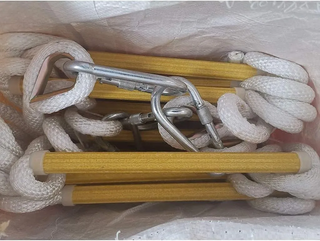 Fire Escape Ladder, Ladders,Rope Ladder Escape Escape Ladder Emergency Rope Ladder with 2 Hooks/Outdoor High Altitude Climbing Rescue Rope Ladder Outdoor Portable Construction Ladder/14M/46Ft