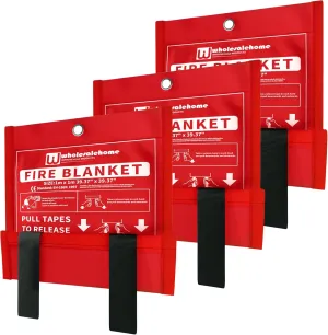 Fire Extinguisher Blanket - Heavy Duty Portable Fiberglass Emergency Blanket - Puts Out Grill & Grease Flames - Safe & Reusable Survival Fire Safety for Home, Kitchen, Car, Camping 1x1m