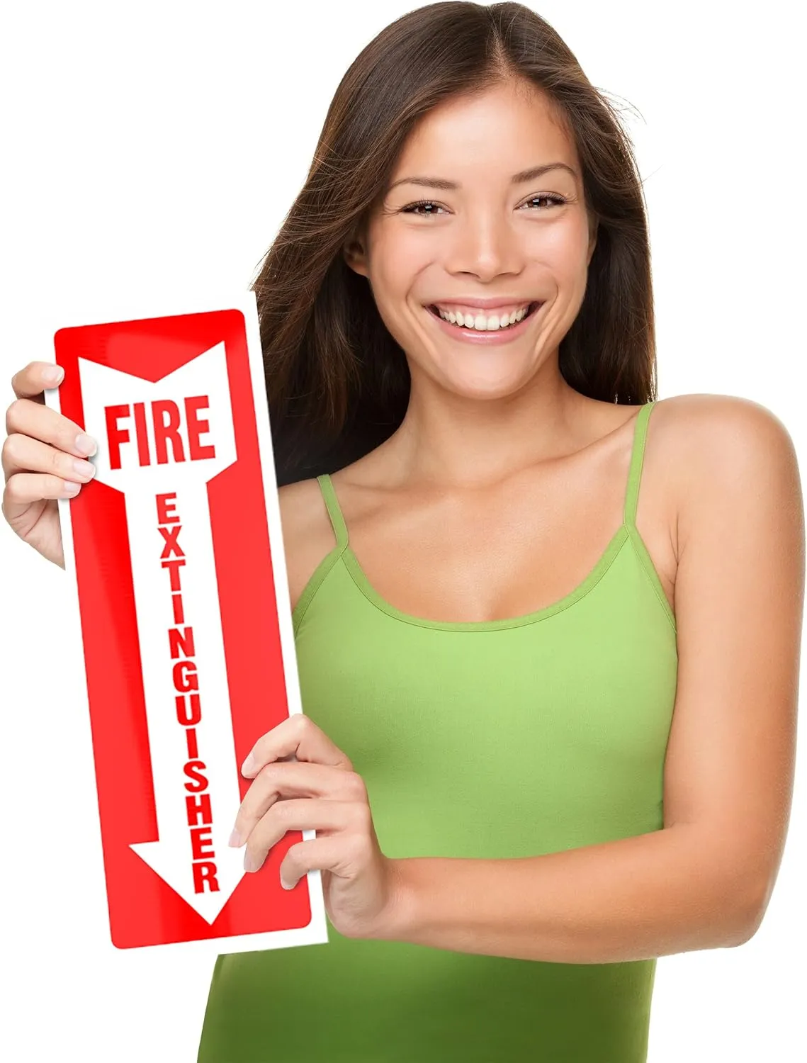 Fire Extinguisher Sign Sticker - 36 Pack - 4" X 12" - 5 Mil Vinyl - Bright Red White Colors - Durable Self Adhesive, Weatherproof, Photoluminescent and UV Protected - Ideal for Inside Office or Boat