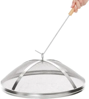 Fire Pit Spark Cover Compatible with Solo Stove Bonfire Size Fire Pit, Easy to Lift Stainless Steel Fire Pit Spark Screen Accessories (Stainless Steel Spark Screen)