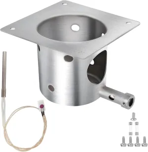 Fire Pot Burn Pot and Hot Rod Ignitor Kit, Heavy Duty Steel Fire Burn Pot with Screws, Fuse, Hot Rod Ignitor, Replacement Parts for Traeger & Pit Boss Wood Pellet Grill Smoker