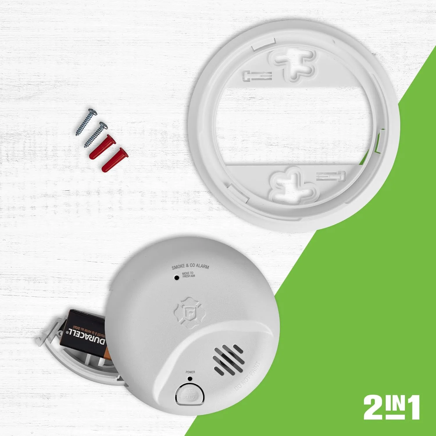 First Alert Combination Smoke & Carbon Monoxide Alarm, Battery Operated Detector with Test & Silence Button, SMICO100, 1-Pack