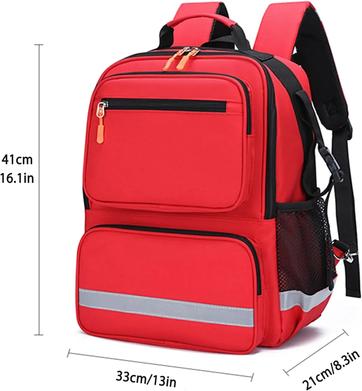 First Responder Bag Medical Backpack Empty,Trauma Backpack with Reflective,Medical Emergency Kits for Outdoor Travel Camping,Bag Only(Red)