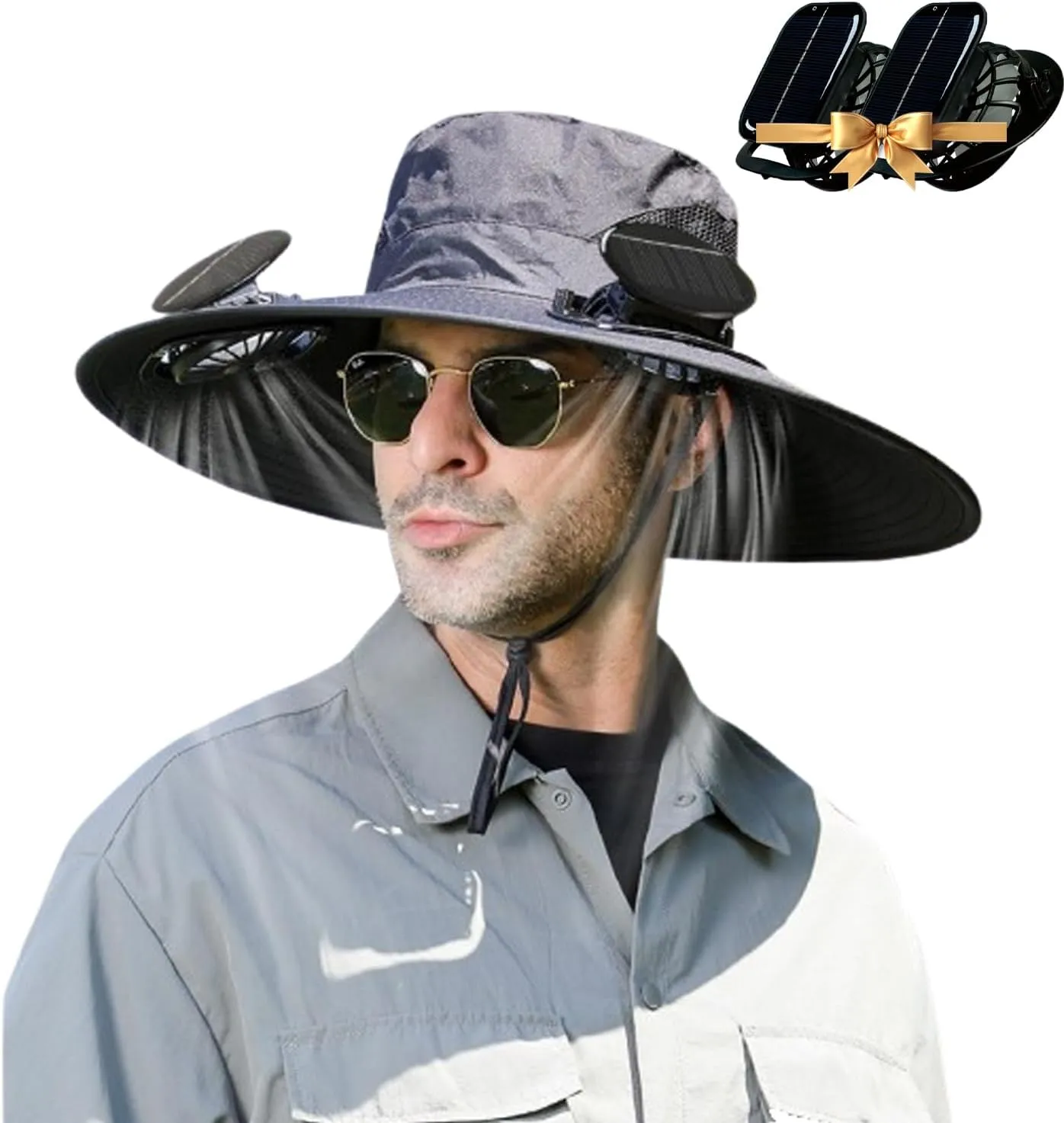 Fishing hat with Solar Powered Fans,Ultralight Solar Fan Outdoor hat,Upf50  for Men Women,USB Charging