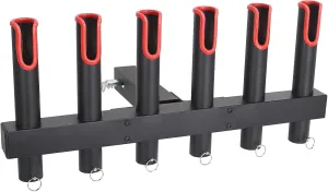 Fishing Rod Holder for Truck for 2" Hitch Receiver, Stainless Steel Fishing Rod Rack with Reflective Warning Strip, Fishing Pole Holder with 6 Tubes