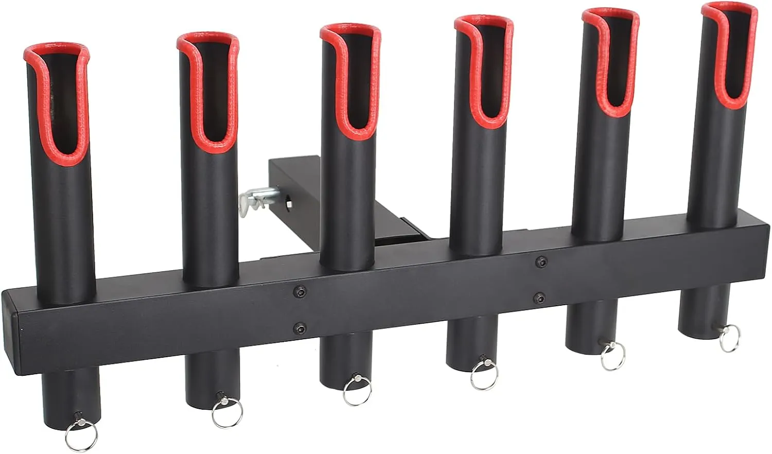 Fishing Rod Holder for Truck for 2" Hitch Receiver, Stainless Steel Fishing Rod Rack with Reflective Warning Strip, Fishing Pole Holder with 6 Tubes