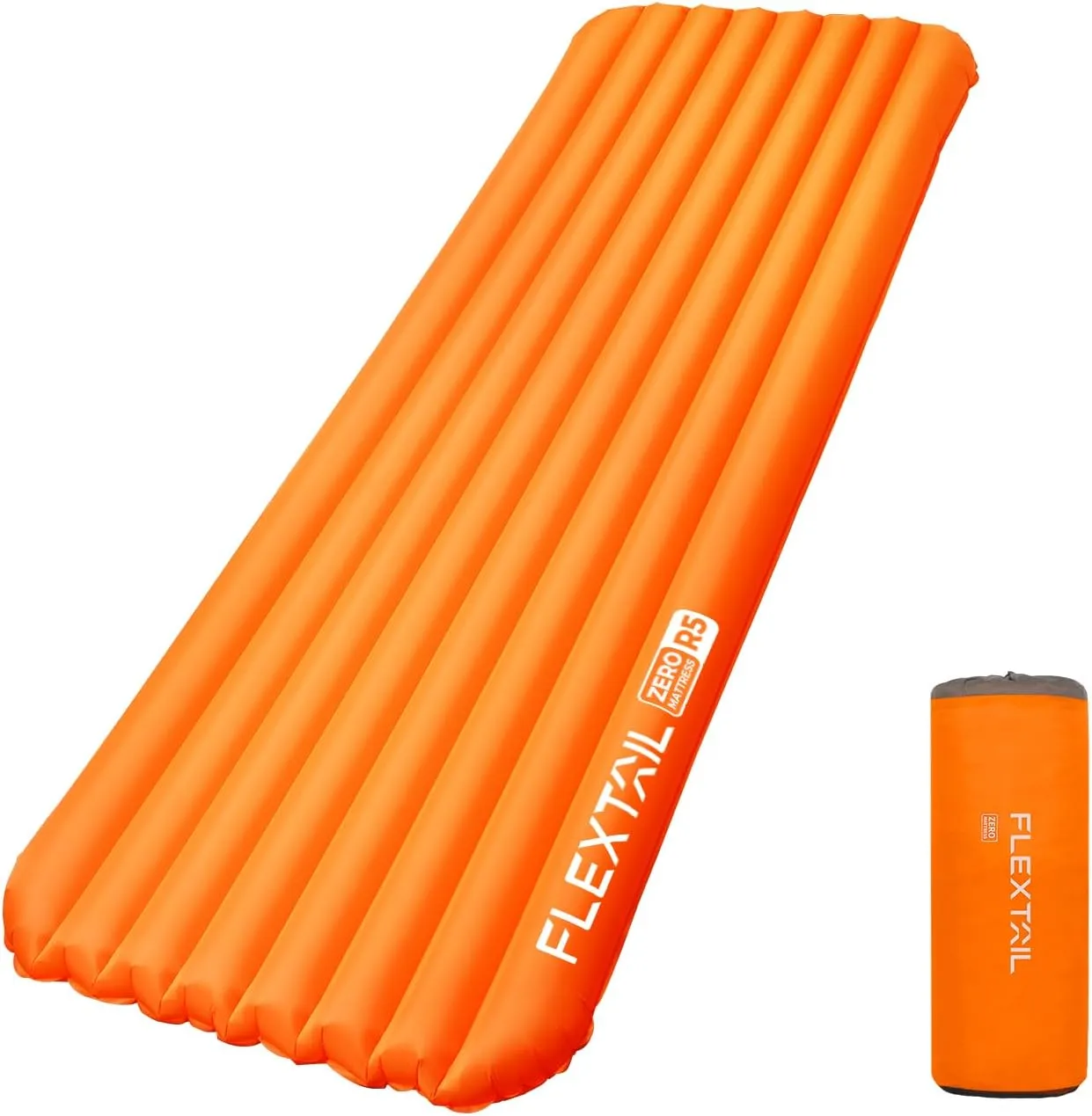 FLEXTAILGEAR Inflatable Sleeping Pad with 5R Value – Ultralight 2.8 Inch Camping Mattress, 4 Seasons Compact Air Mattress for Camping Traveling Backpacking Hiking
