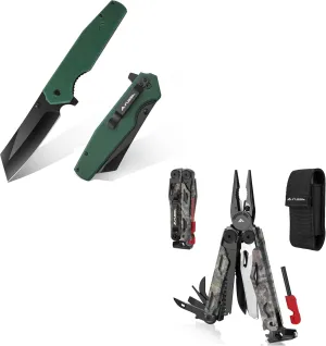 FLISSA Folding Knife & 18 in 1 Camo Multitool Pliers