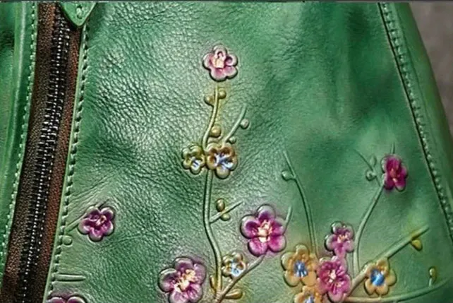 Floral Pattern Leather Backpack For Women