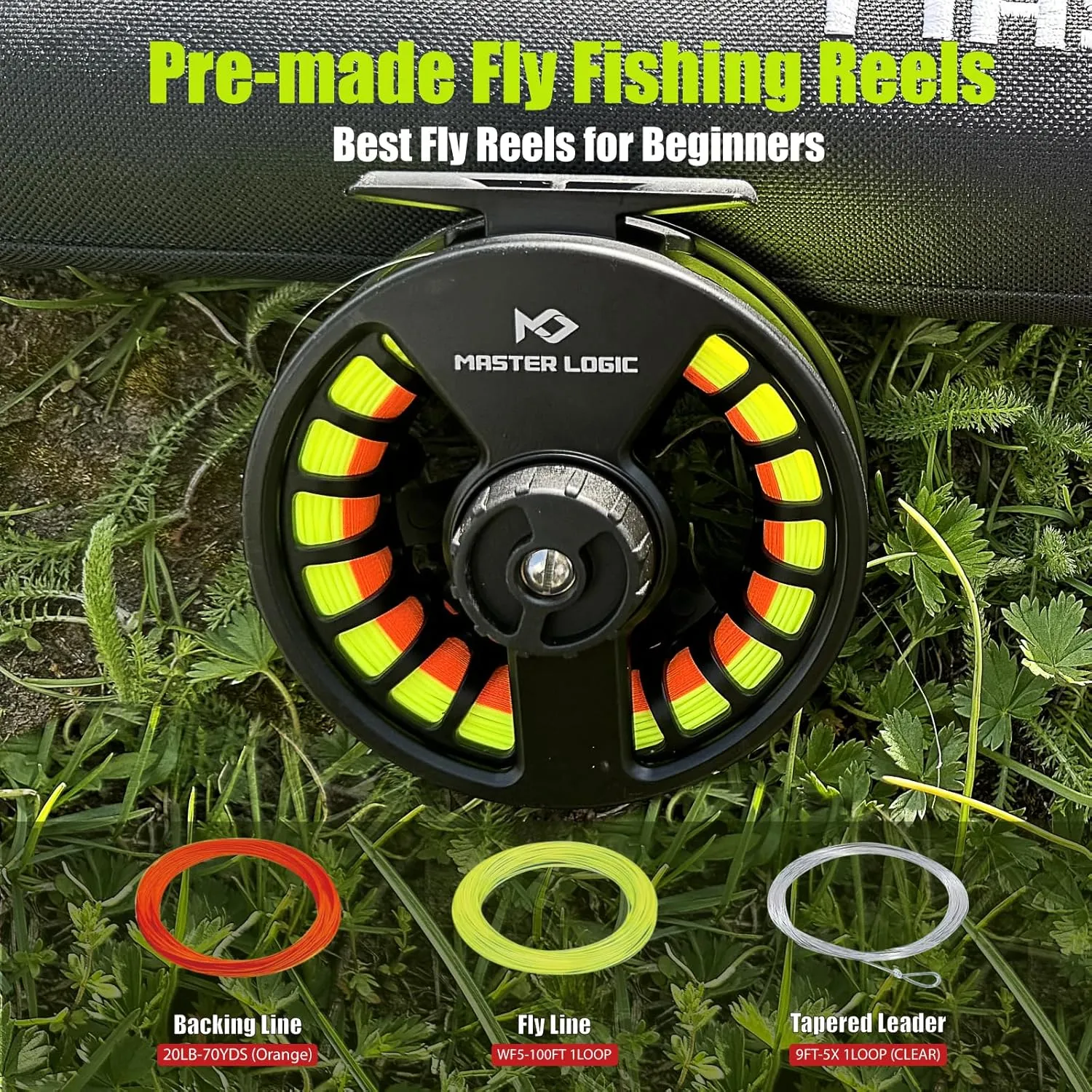 Fly Fishing Rod and Reel Combo Starter Kit with 24T Graphite Trout Travel Fly Rod with Cork Handle and Die Cast Aluminum Fly Reel and Accessories