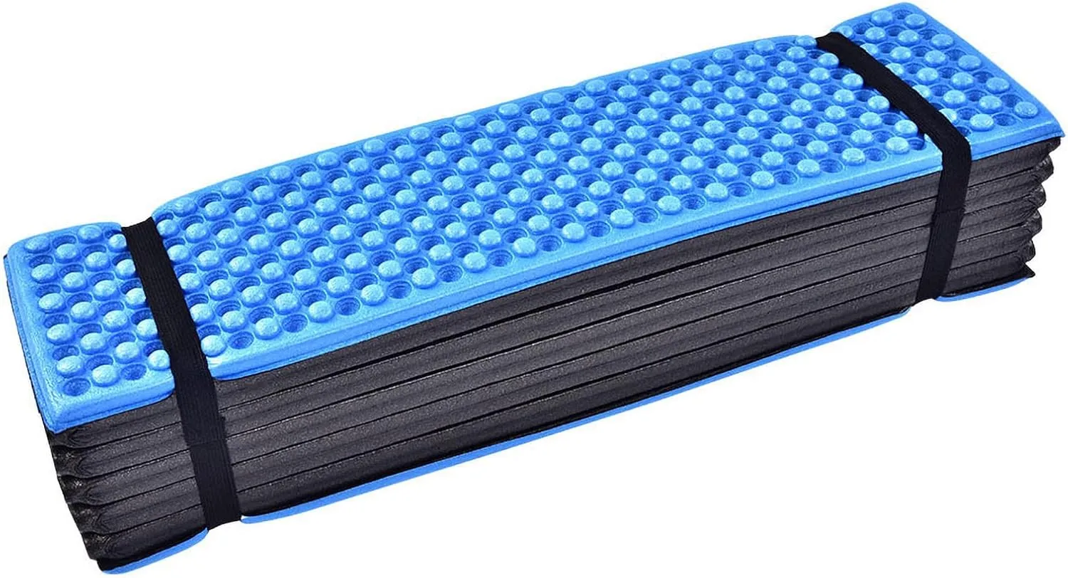 Foam Camping Mat, Folding Sleeping Pad, Outdoor Foldable Beach Mats, Camping Tent Sleeping Pad Waterproof Mattress for Yoga, Camping, Picnic (Blue)