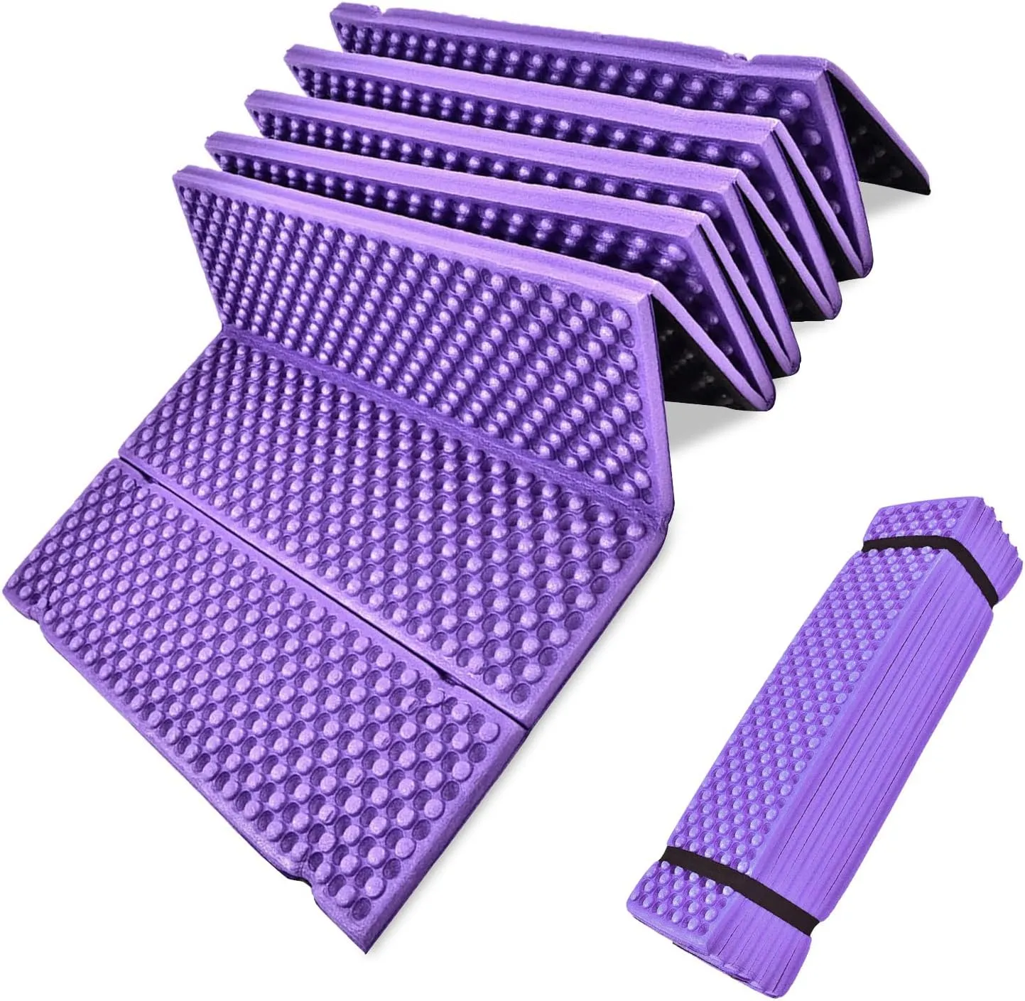 Foam Mat, Waterproof Foam Camping Mat Ultralight Foam Mattress Foam Camping Pads Folding Beach Tent Sleeping Pad for Picnic Yoga Camping(Purple)
