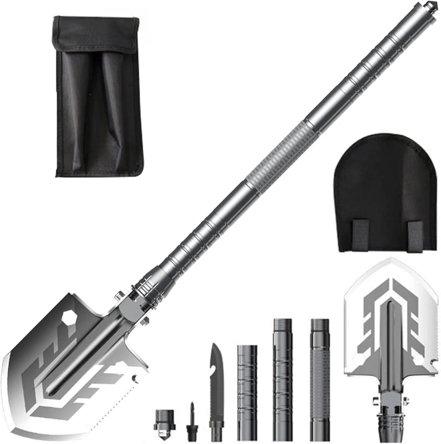 Folding Camping Shovel Outdoor Multitool Survival Equipment for Hiking Hunting Gardening Emergency