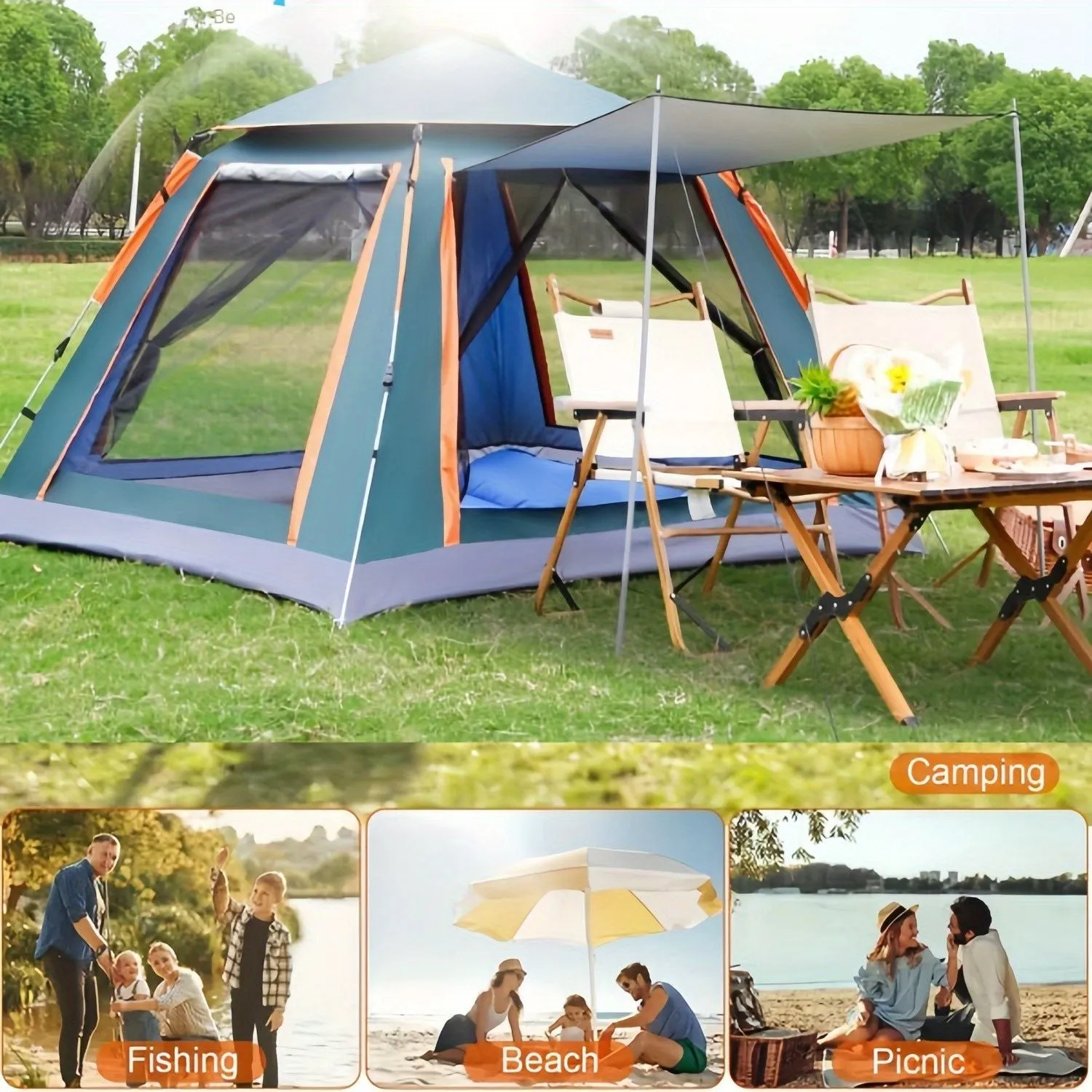 for Mesh Quick-Open Outdoor Automatic Oversized savings Tent Camping Ideal Family-Friendly Windows Machine learning with - Adventures