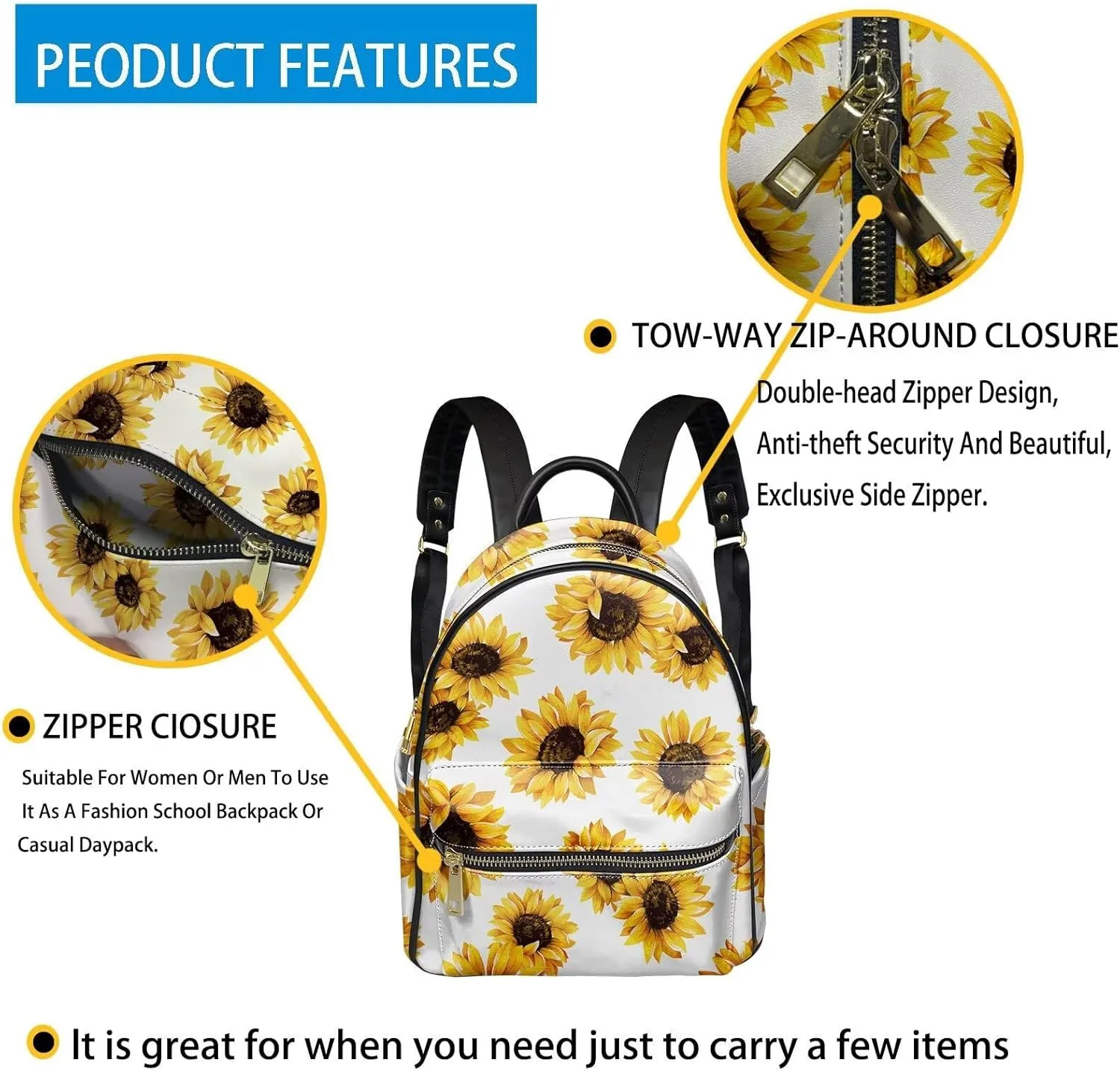 Forchrinse American Flag Cat Womens Backpack and Purse,Fashion 2 Piece Patriotic Small Leather Backpack Shoulder Bag with Long Purse RFID Blocking Wallet