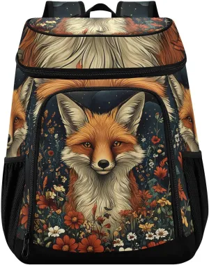 Fox Forest Daisy Flower Cooler Backpack Cooler Insulated Leak Proof Lunch Backpack 36 Cans Waterproof Soft for Men Women Picnic Hiking Camping Beach