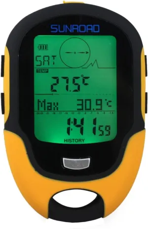 FR500 Multifunction LCD Digital Altimeter Barometer Compass Thermometer Hygrometer Weather Forecast LED Torch