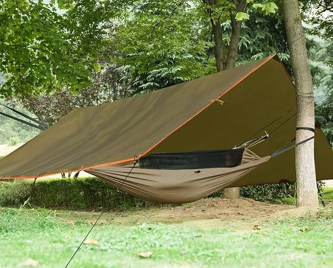 FREE SOLDIER Waterproof Portable Tarp Multifunctional Outdoor Camping Traveling Awning Backpacking Tarp Shelter Rain Tarp (Camo)