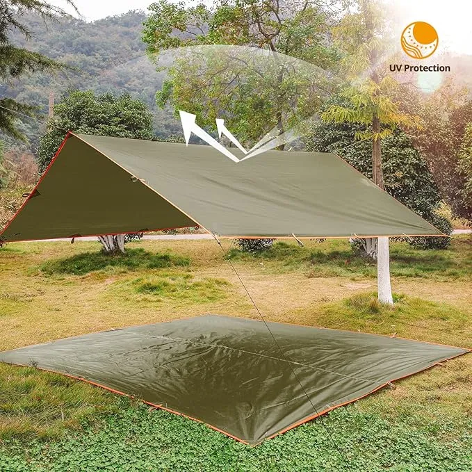 FREE SOLDIER Waterproof Portable Tarp Multifunctional Outdoor Camping Traveling Awning Backpacking Tarp Shelter Rain Tarp (Camo)