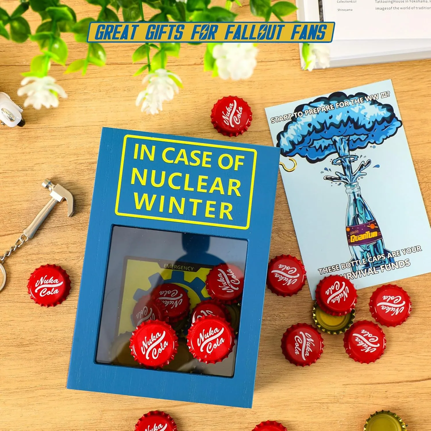 Funny Emergency Caps Stash w/ 30  Nuka Original Red Caps, Funny Gag Gift Box w/Hammer | Hilarious Christmas Gift, Unique Birthday Gifts, Funny Stocking Stuffers for Men and Women
