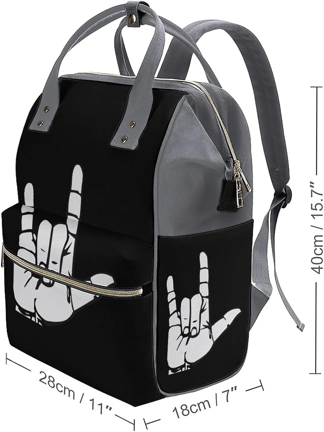 FunnyStar ASL American Sign Language I Love You Women's Laptop Backpack Travel Nurse Shoulder Bag Casual Mommy Daypack