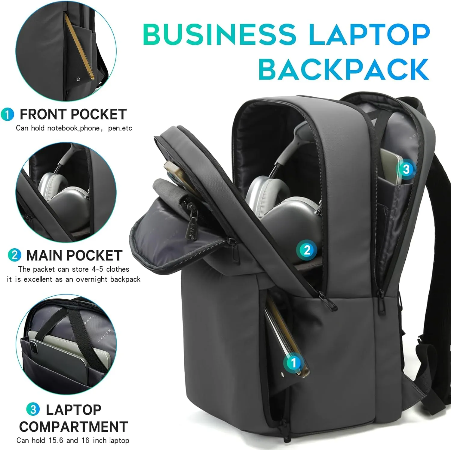 FUTURE AESTHETICS Smart Waterproof Travel Backpack Business Flight Approved Carry on Backpack for Men Women ，Large Capacity Laptop Backpack，Water Resistant Computer Backpack Fits 16 Inch Laptop (Grey)