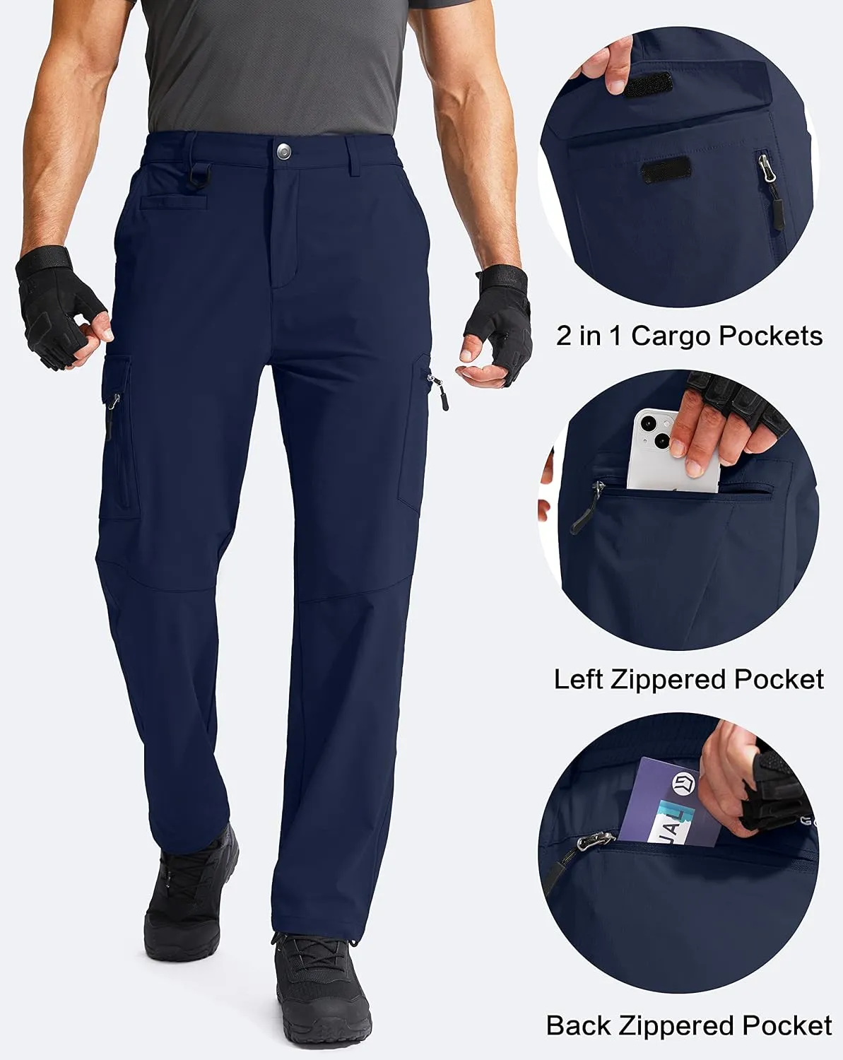 G Gradual Men's Hiking Cargo Pants Water Resistant Quick Dry Lightweight Outdoor Tactical Pants for Men with Multi Pocket
