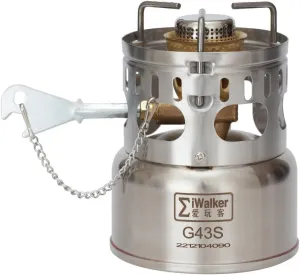G43S Portable Camping Backpacking Stove | Outdoor Gasoline Stove Silent Burner| With Spare Valve Parts BURNER JET NOZZLE NEEDLE for Hiking Travel Picnic Emergency