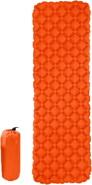 GaRcan Inflatable Sleeping Mattress Camping Mat Inflatable Mattresses Camp Air Mattress Outdoor Mat 5 Colors Tent Mat Ultralight Sleeping Pad Hiking Folding Bed, Camping Sleeping Mat (Ora