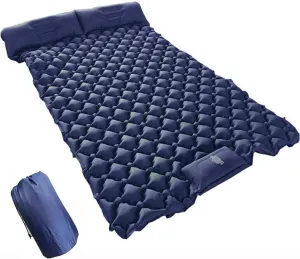 GaRcan Inflatable Sleeping Mattress Double Camping Mat with Pillow, Inflatable Sleeping Mat Ultralight Inflating Camping Mat, Sleeping Pad with Built-in Air Pump, Ultralight and Small Pac