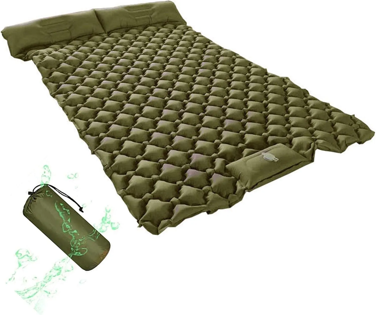 GaRcan Inflatable Sleeping Mattress Double Camping Mat with Pillow, Inflatable Sleeping Mat Ultralight Inflating Camping Mat, Sleeping Pad with Built-in Air Pump, Ultralight and Small Pack S
