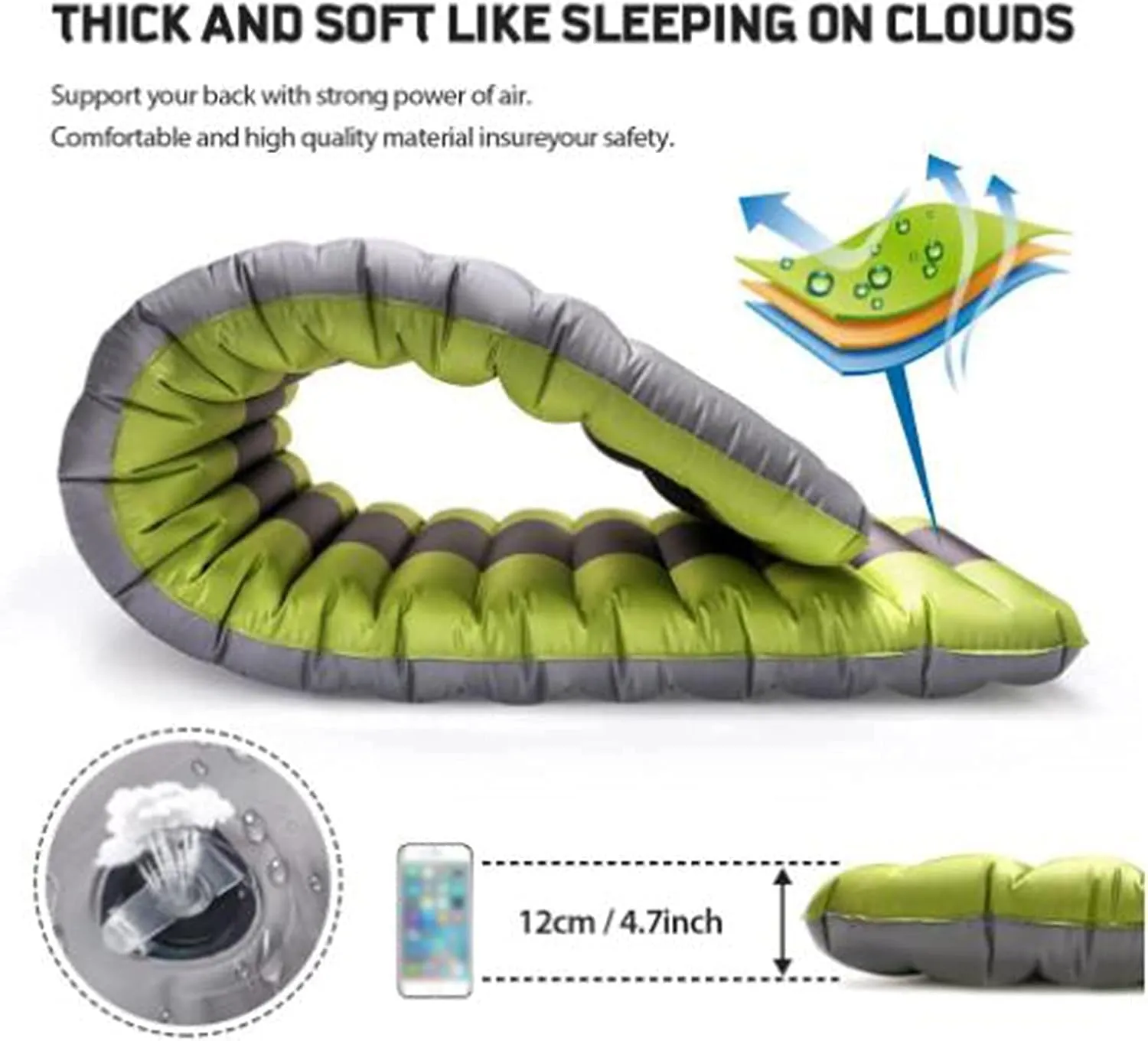 GaRcan Inflatable Sleeping Mattress Outdoor Inflatable Air Mattresses Inflatable Sleeping Pad Ultralight Camping Mat Moisture-Proof Hiking Beautiful (B 183 X 57 X 2.5cm)