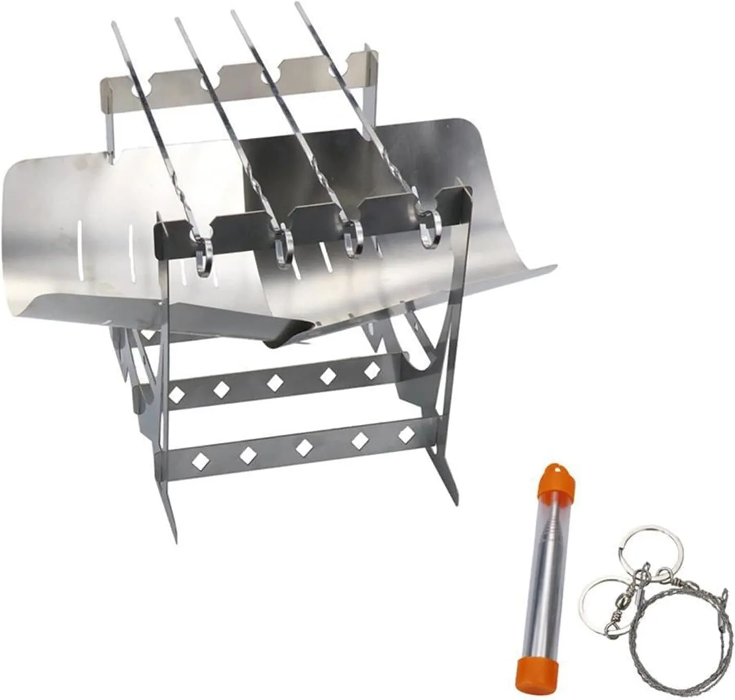 Gas Grill Outdoor BBQ Grill Stove High-Temperature Fire-Resistant Camping Barbecue Bonfire Fire Rack for Backpacking Hiking Picnic