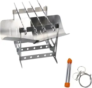 Gas Grill Outdoor BBQ Grill Stove High-Temperature Fire-Resistant Camping Barbecue Bonfire Fire Rack for Backpacking Hiking Picnic