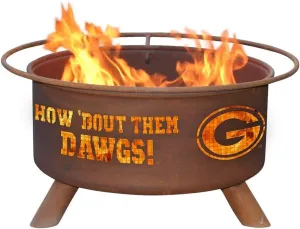 Georgia Bulldogs UGA Portable Steel Fire Pit Grill