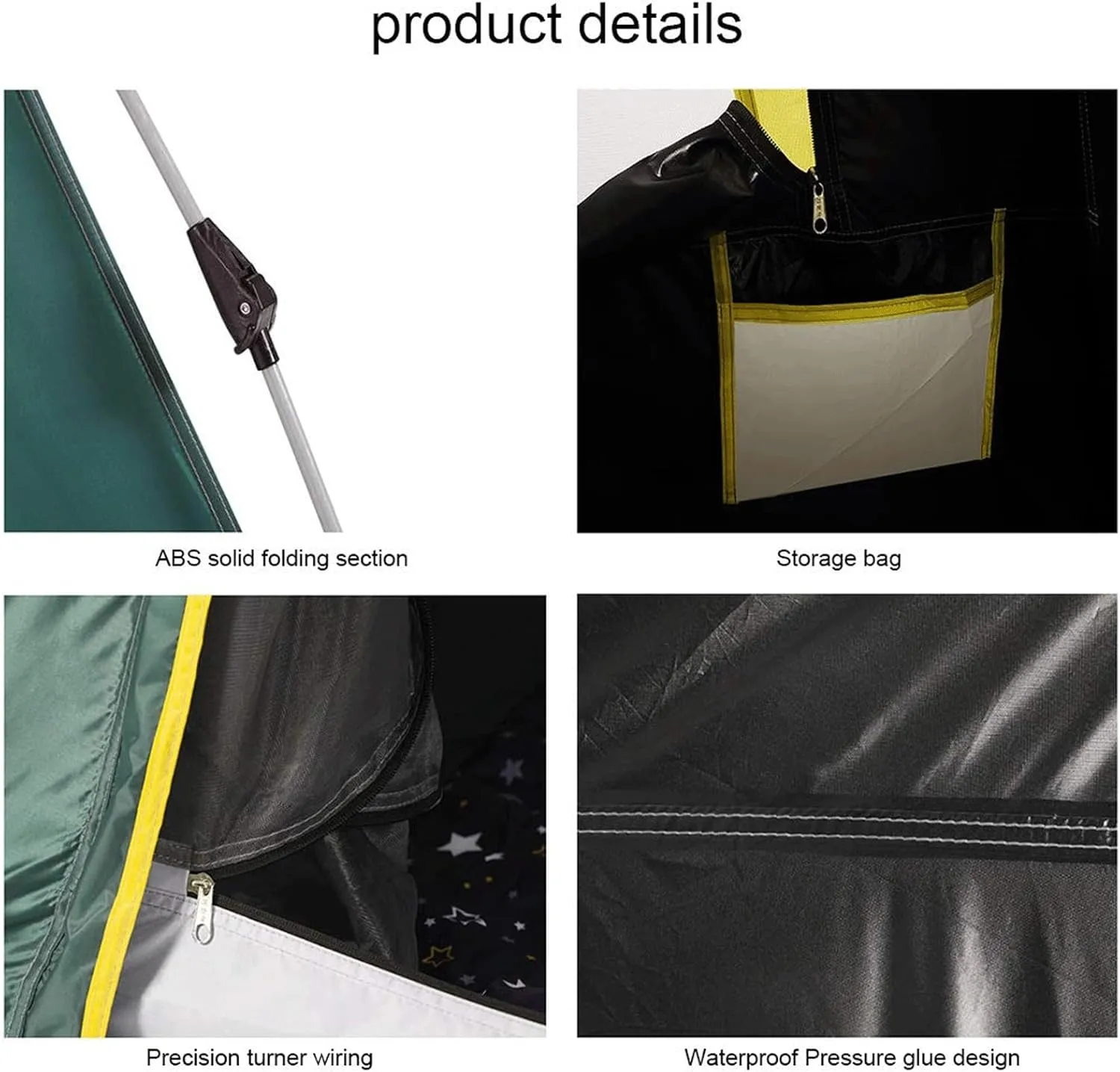 GERRIT Easy Camping Pop-up Tent, Waterproof Instant Tent, Family Tent for Camping, Hiking (Color : A, Size : 240x240x152cm)
